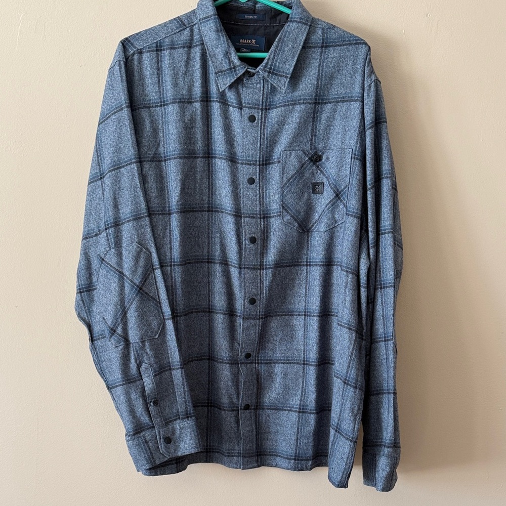 Roark Gray Plaid Classic Fit Shirt